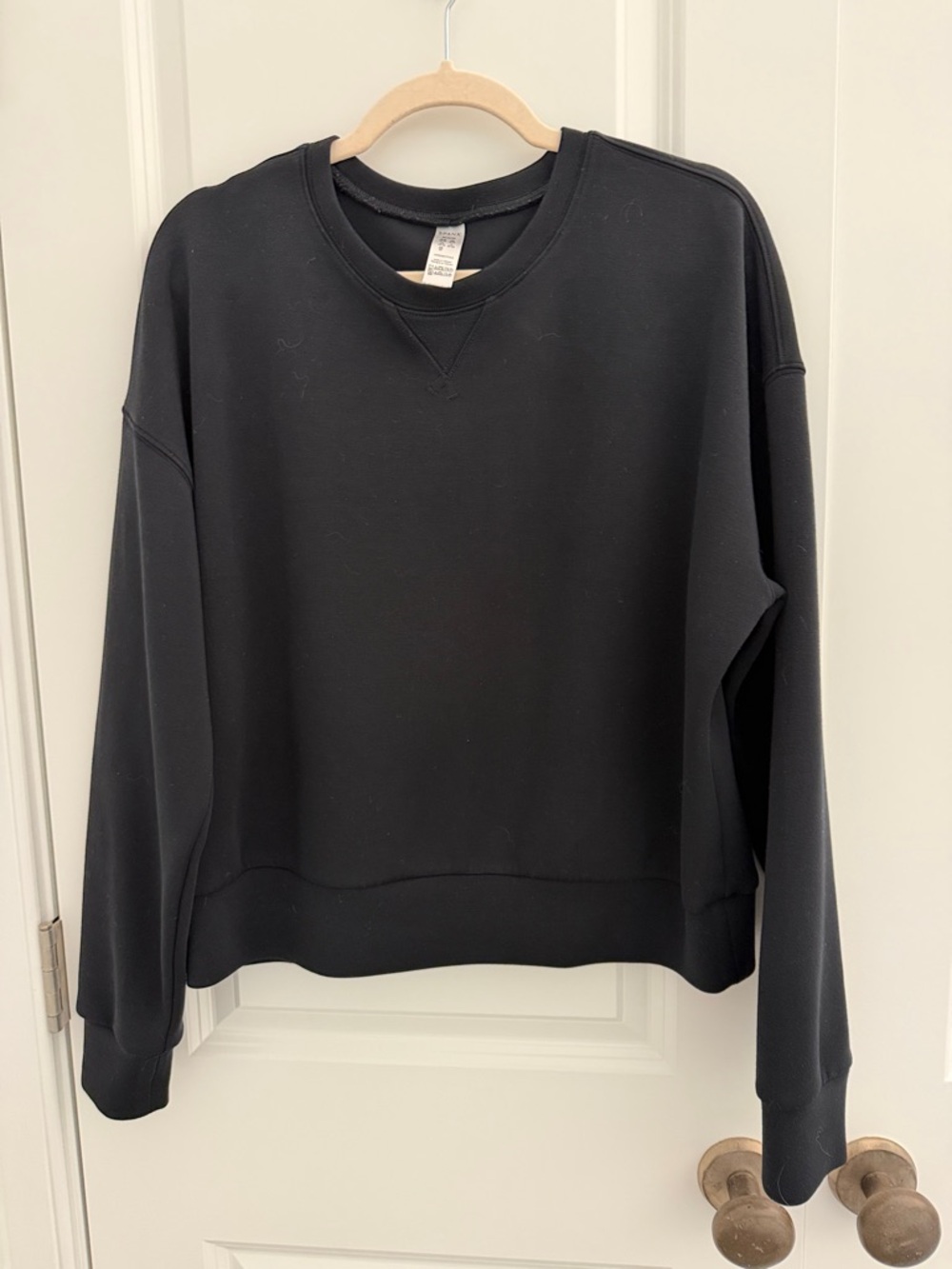 Spanx Black Crewneck Sweatshirt